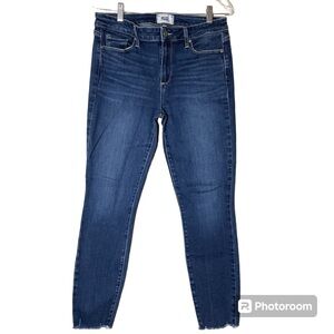 Paige Mid-Rise Verdugo Ankle Darton Distressed‎ denim Jeans Size 31 Stretch